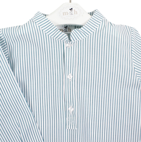 mao shirt green stripes