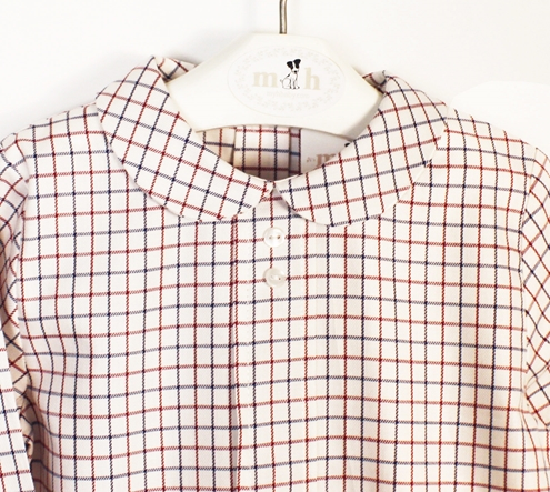 baby blouse navy blue and burgundy