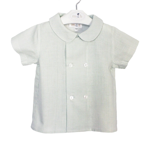 camisa niño verde rayas