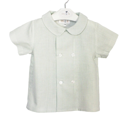 green stripes baby boy shirt