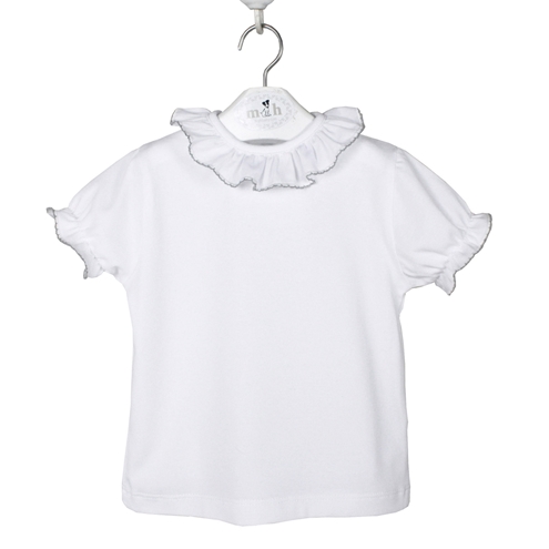 Camiseta algodón blanca y gris