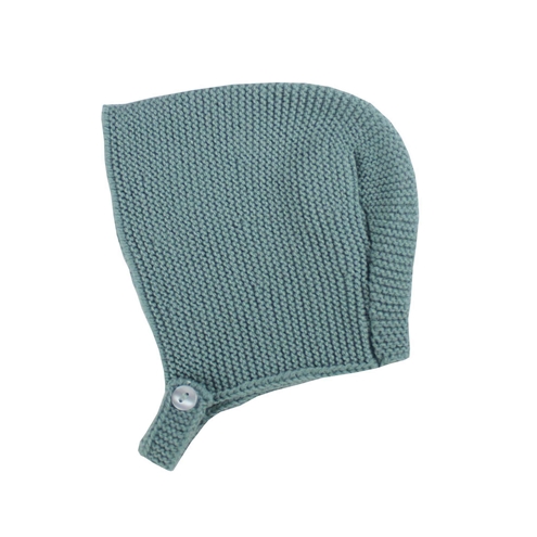 Aquarelle green baby knitted bonnet m&h