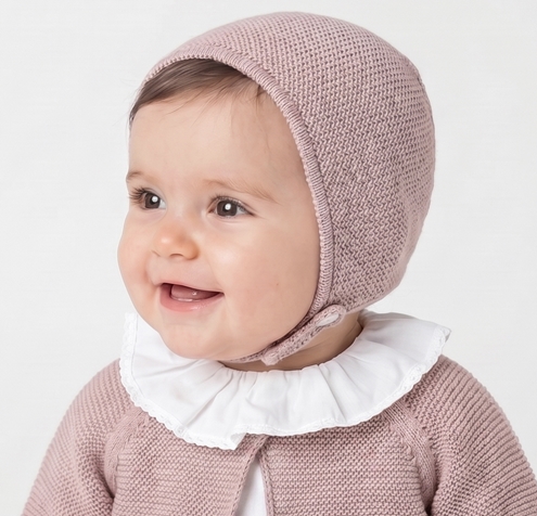 paste pink knit bonnet