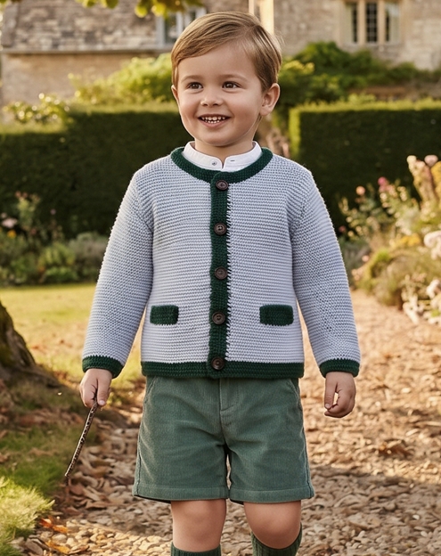 grey and green austrian cardigan