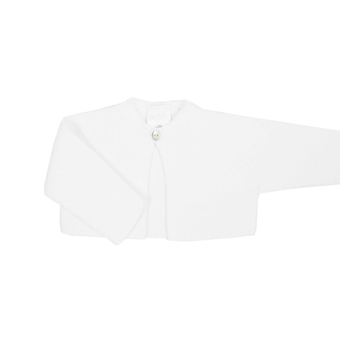 Chaqueta blanca en punto bobo bebé