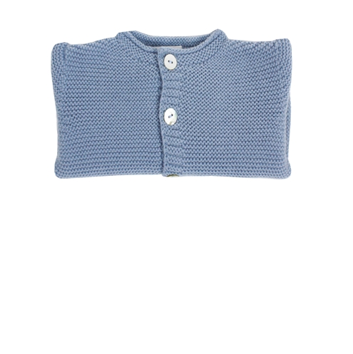 Thick knit cardigan in medium blue	