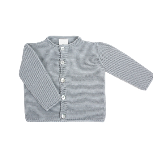 baby knitted cardigan in grey with buttons m&h