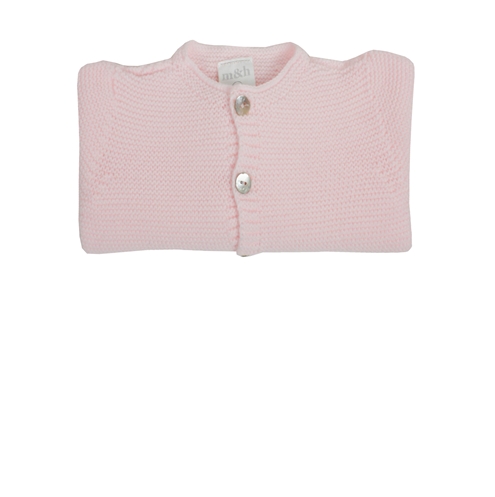 Chaqueta botones punto bobo rosa