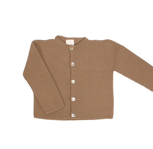 camel knit cardigan buttoned