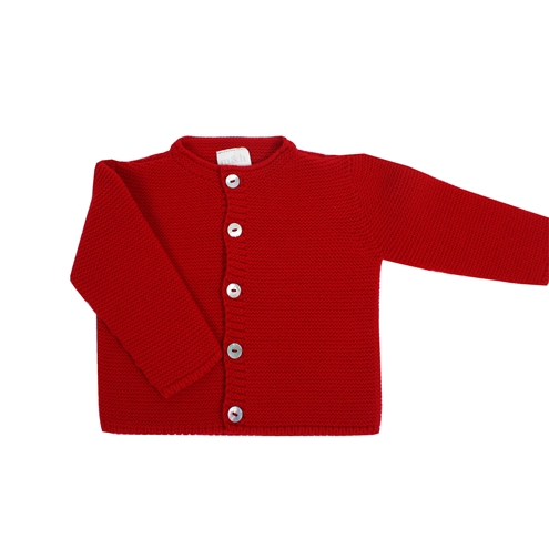 Red buttons knit cardigan