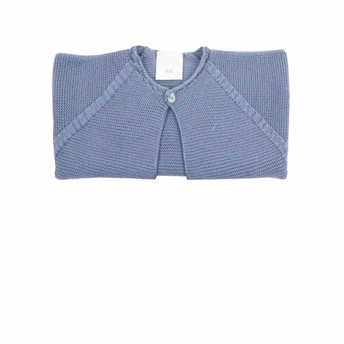 Medium blue thick knit baby cardigan 