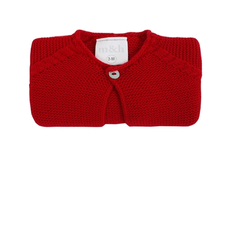 Short knit baby cardigan in red m&h