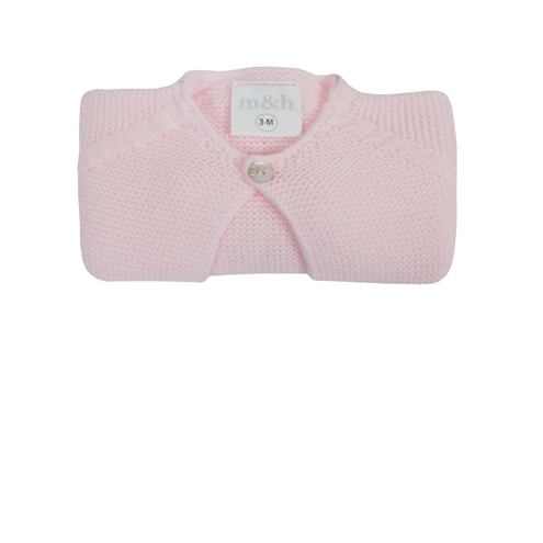 Chaqueta corta punto bobo rosa