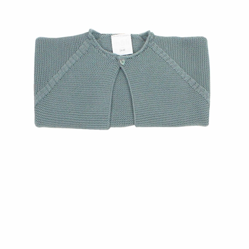Chaqueta corta verde agua en punto perlé bobo