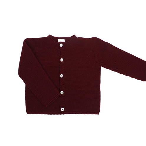 Thick knit burgundy cardigan