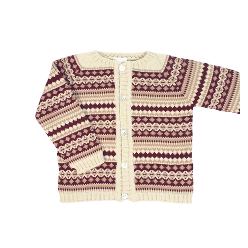 jacquard burgundy cardigan