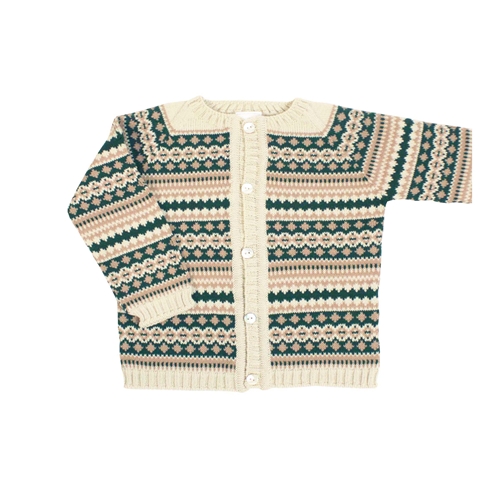 jacquard green cardigan