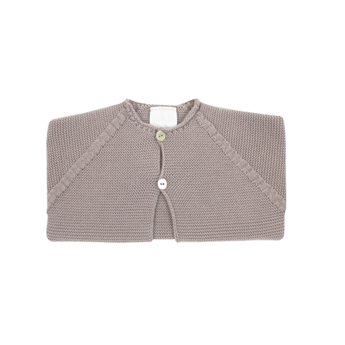 Chaqueta larga arena punto bobo de perlé