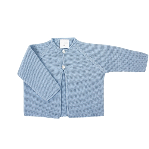 Blue thick knitted long baby cardigan m&h