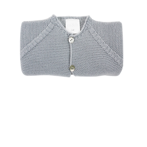 Thick knitted long baby grey cardigan m&h
