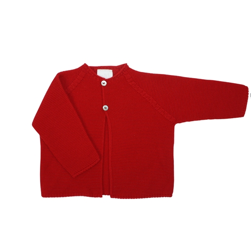 Red knitted long baby cardigan m&h