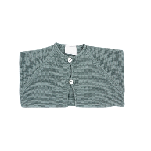 Chaqueta larga verde agua punto bobo de perlé