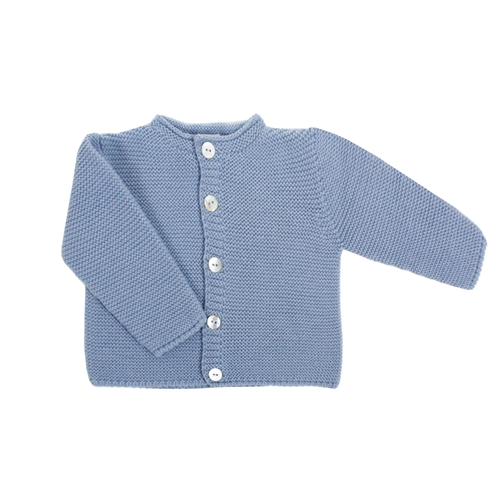 Thick knit cardigan in medium blue
