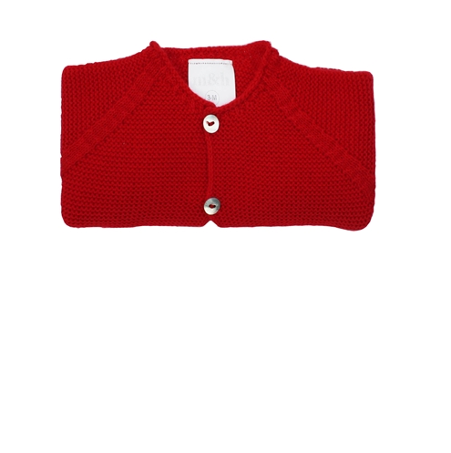 long knit red cardigan