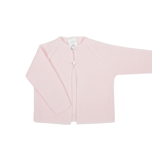 Chaqueta rosa punto bebé 
