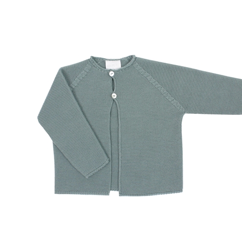 Chaqueta verde agua punto bebé