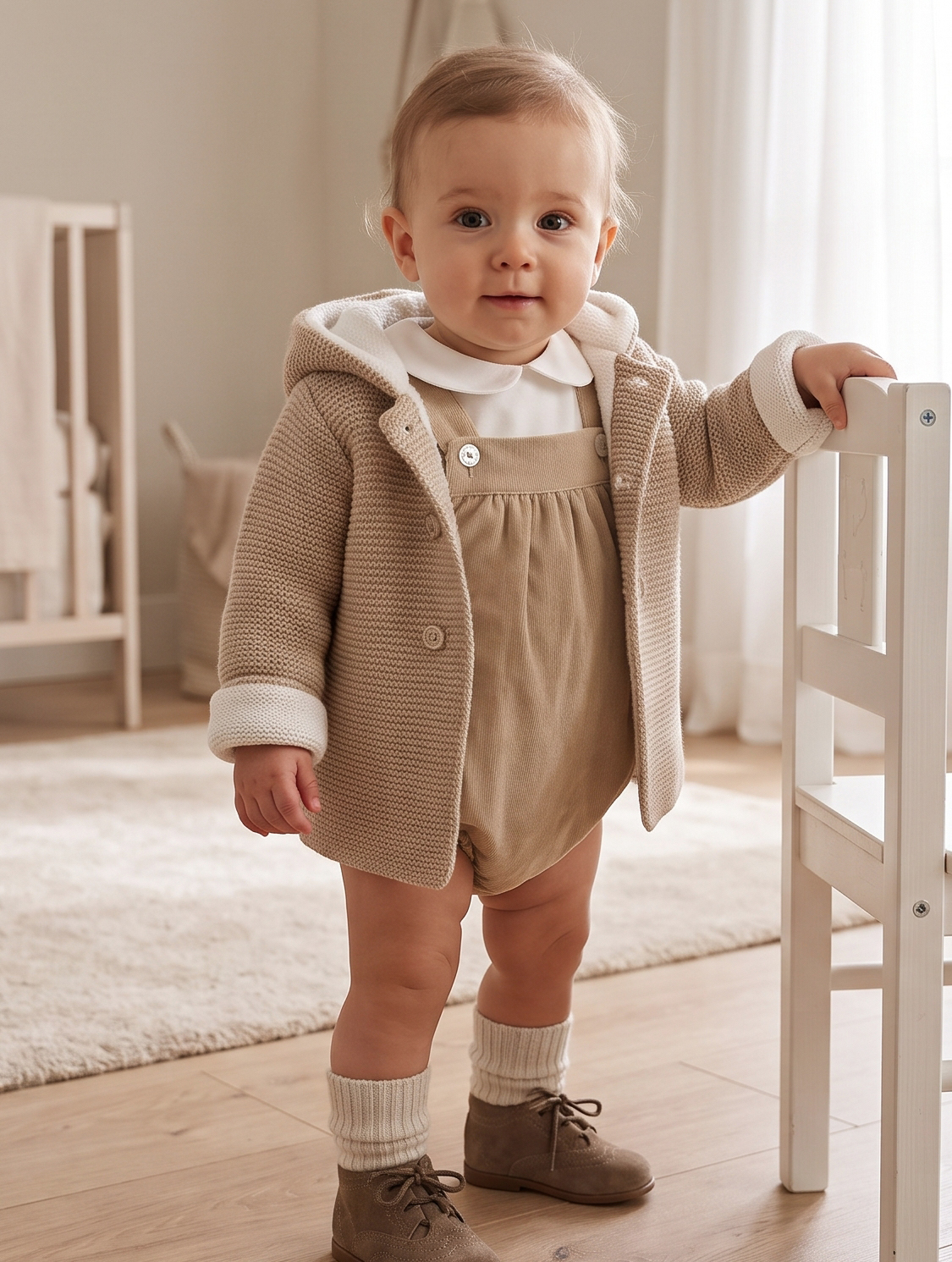 knit beige coat baby