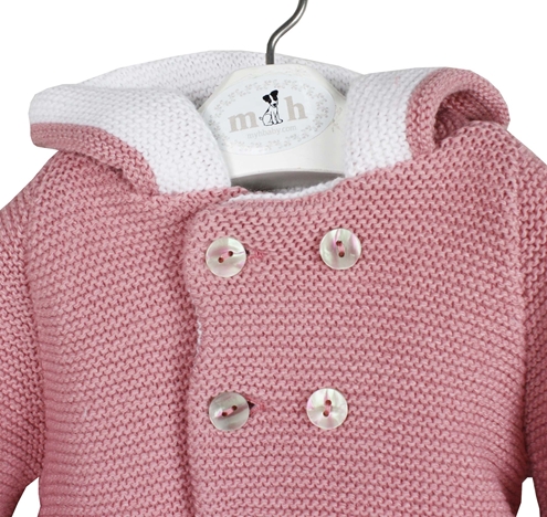 chaquetón punto rosa palo ochos