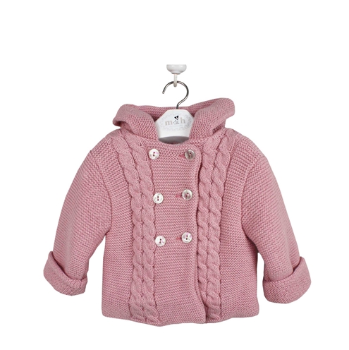 chaquetón punto rosa palo ochos