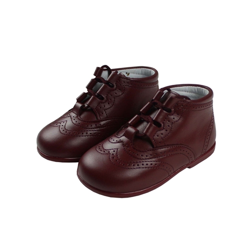 Zapato de piel bota gales burdeos