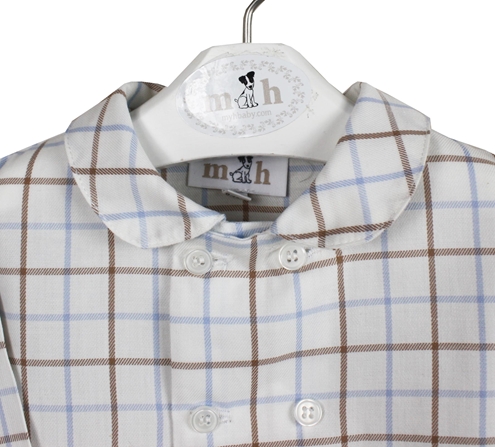 camisa mao cuadros grandes en arena y azul