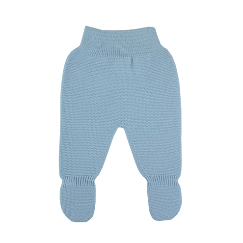 Blue thick knitted baby leggings