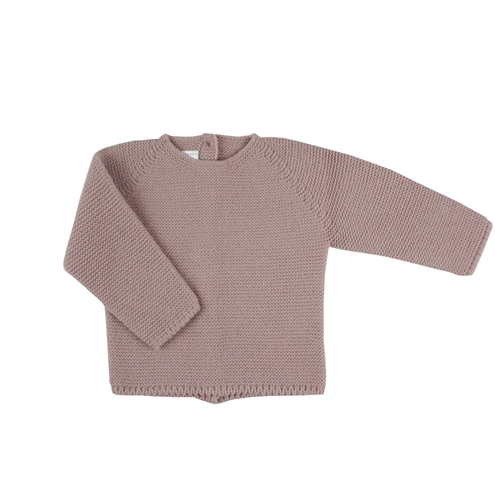 Pastel pink thik knitted baby sweater 
