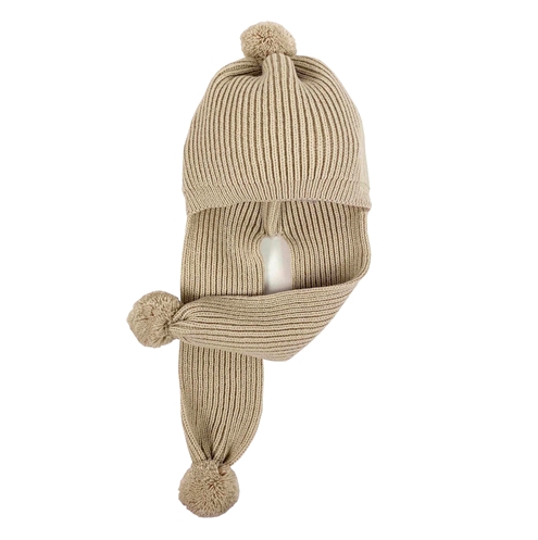 Camel Knit cap scarf