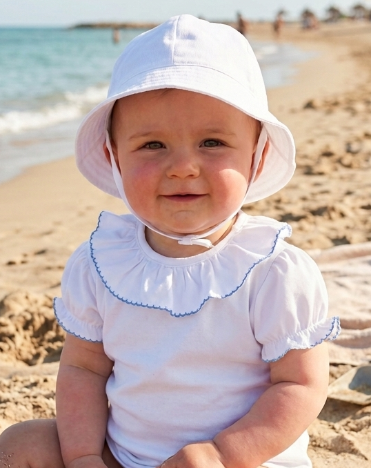 white beach hat