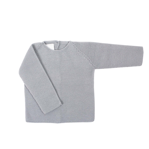 Jersey de bebé gris en punto bobo perlé 