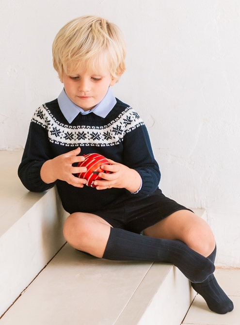 navy blue knit sweater