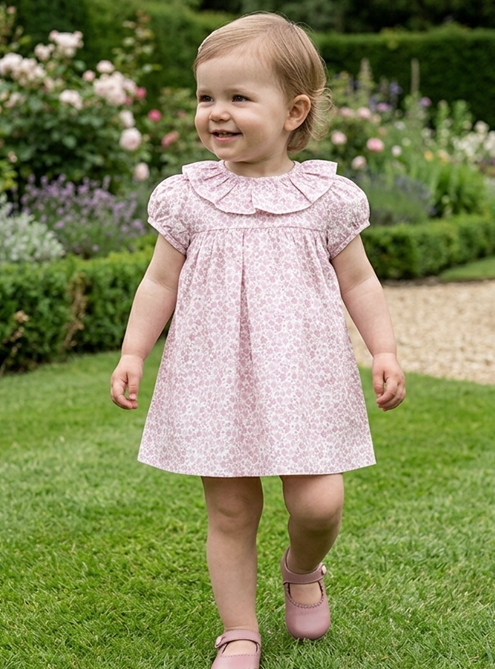baby dress pink print fall