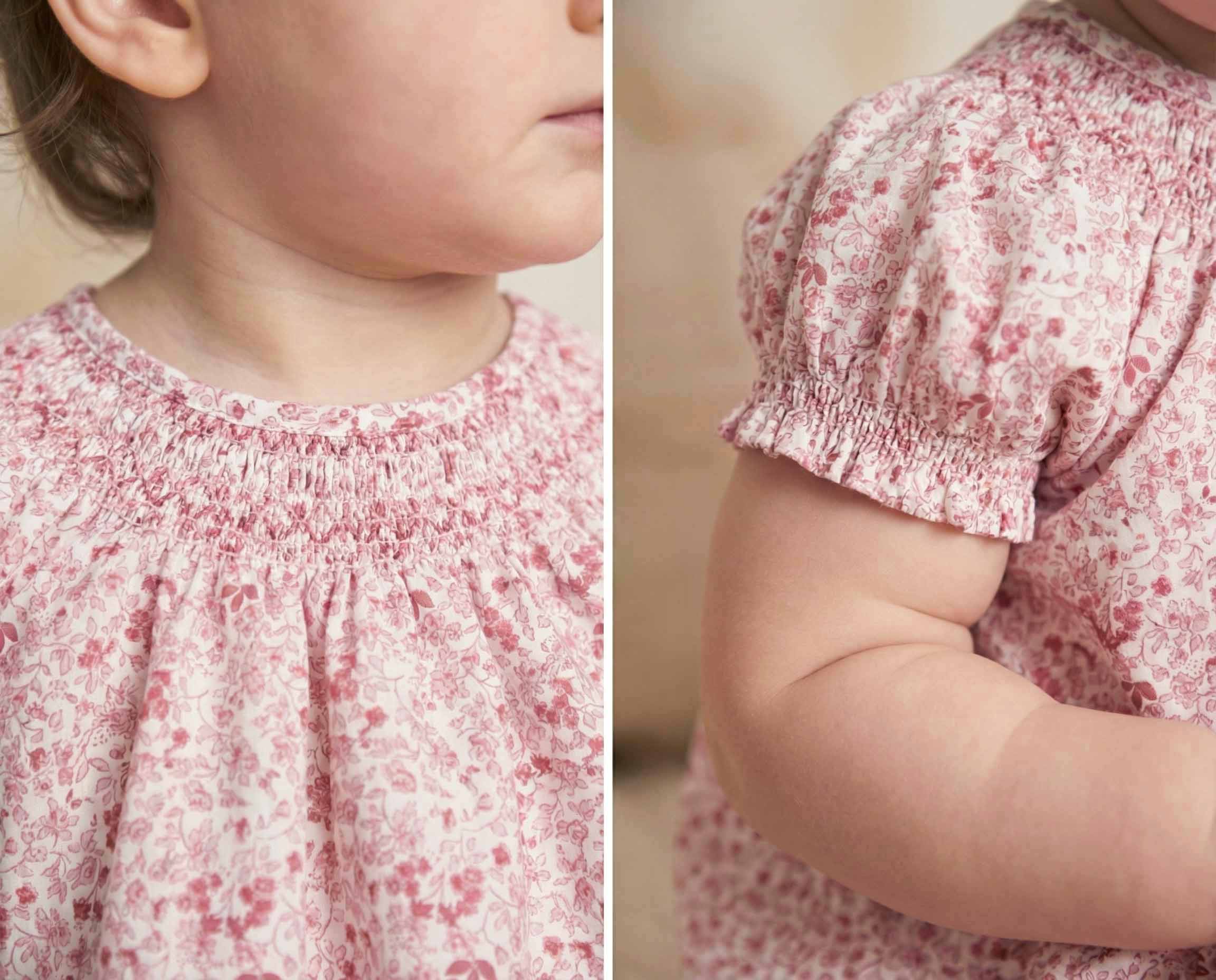 Smock baby dress pink