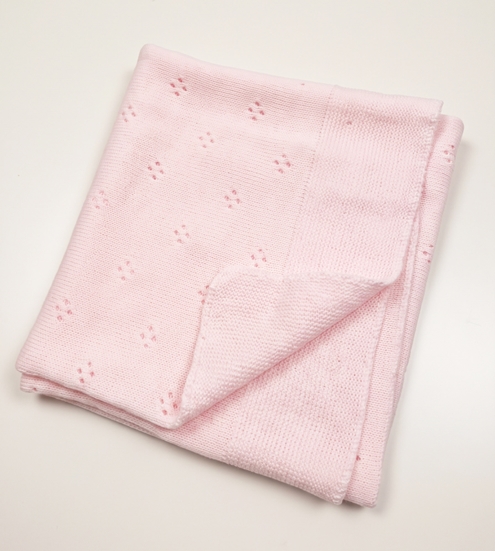 pink openwork blanket