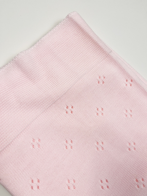 pink openwork blanket