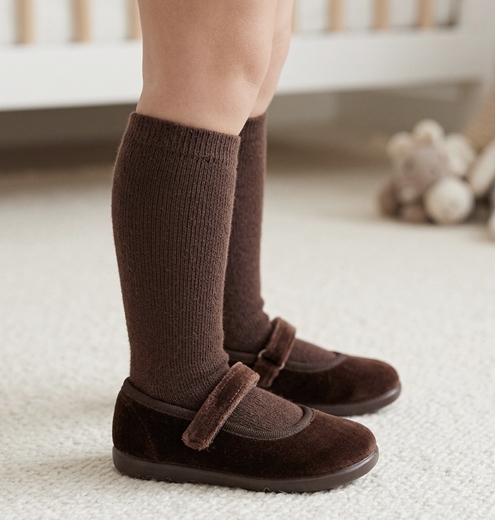 brown velvet shoes