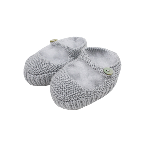 Patuco gris de punto con trabilla 