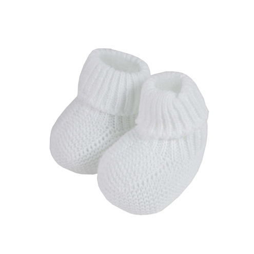 Knitted baby boots shoes white m&h