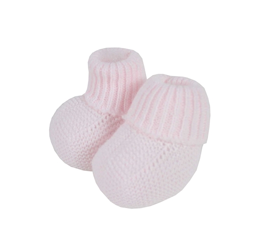 Pink knitted baby shoes m&h