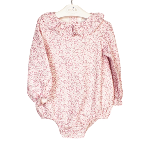baby romper pink flowers
